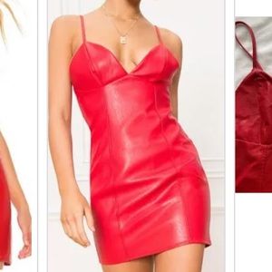 Red leather mini dress superdown revolve